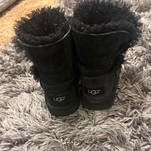 UGG Kids Black Shearling Boots 11k
